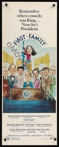 4h116 FIRST FAMILY insert '80 Gilda Radner, Madeline Kahn, Bob Newhart as President!