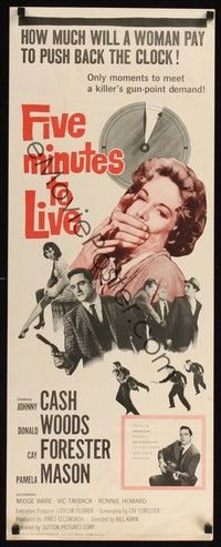 4h117 FIVE MINUTES TO LIVE insert '61 first Johnny Cash, the woman has Five Minutes to Live!