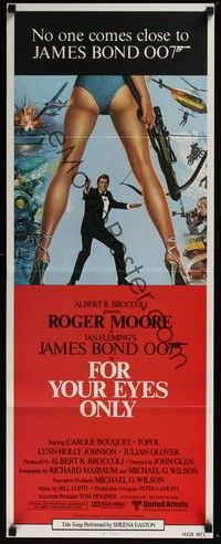 4h119 FOR YOUR EYES ONLY int'l insert '81 no one comes close to Roger Moore as James Bond 007!