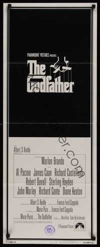 4h128 GODFATHER int'l insert '72 Marlon Brando & Al Pacino in Francis Ford Coppola crime classic!