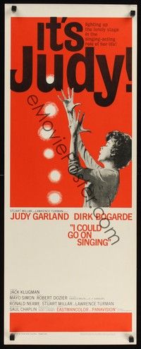 4h146 I COULD GO ON SINGING insert '63 Judy Garland, Dirk Bogarde, Jack Klugman!