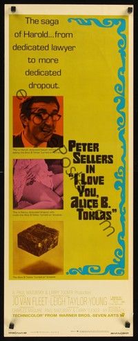 4h147 I LOVE YOU, ALICE B. TOKLAS insert '68 Peter Sellers eats turned-on marijuana brownies!