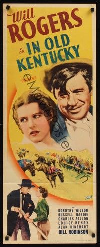 4h151 IN OLD KENTUCKY insert '35 huge close-up of Will Rogers, Dorothy Wilson!