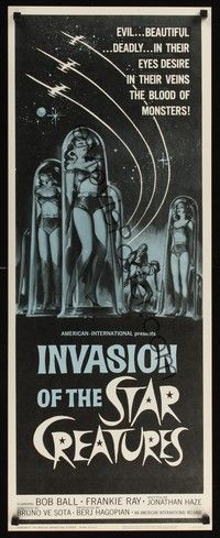 4h155 INVASION OF THE STAR CREATURES insert '62 AIP, beautiful, blood of monsters in their veins!