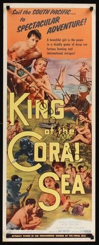 4h168 KING OF THE CORAL SEA insert '56 Chips Rafferty, Rod Taylor, Charles Tingwell!