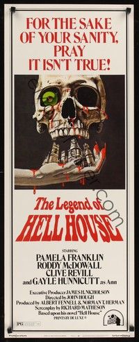 4h175 LEGEND OF HELL HOUSE insert '73 great skull & haunted house dripping with blood art by B.T.!