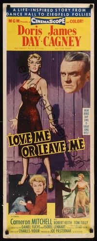 4h179 LOVE ME OR LEAVE ME insert '55 full-length sexy Doris Day as famed Ruth Etting, James Cagney
