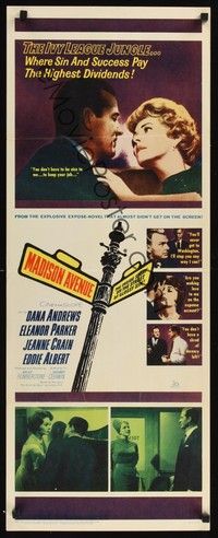 4h183 MADISON AVENUE insert '61 Dana Andrews wants Eleanor Parker to be nice to him!