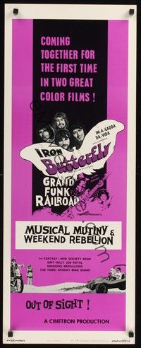 4h202 MUSICAL MUTINY/WEEKEND REBELLION insert '70 Iron Butterfly, Grand Funk Railroad!