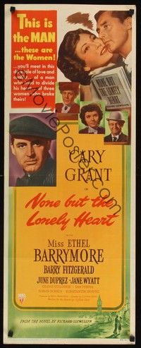 4h215 NONE BUT THE LONELY HEART insert '44 Ethel Barrymore & Barry Fitzgerald!