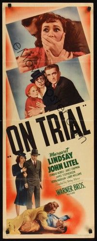 4h223 ON TRIAL insert '39 Margaret Lindsay grabs lawyer John Litel with gun!