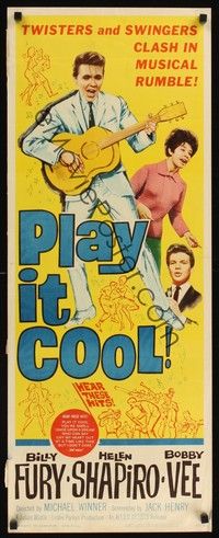 4h232 PLAY IT COOL insert '63 Michael Winner directed, great image of rockin' Bobby Vee!
