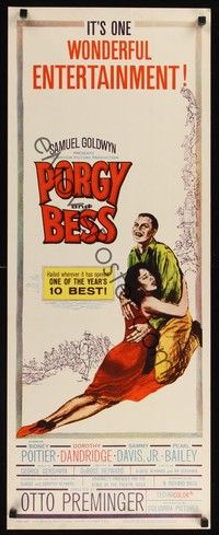 4h234 PORGY & BESS insert '59 art of Sidney Poitier & Dorothy Dandridge!