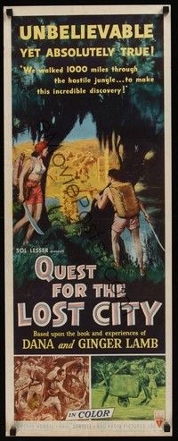 4h236 QUEST FOR THE LOST CITY insert '54 2 alone hacking through 100 miles of hostile Mayan jungle!