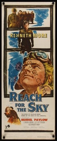 4h242 REACH FOR THE SKY insert '57 Royal Air Force pilot Kenneth More, Muriel Pavlow