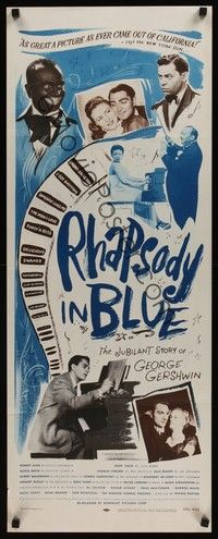 4h244 RHAPSODY IN BLUE insert R56 Robert Alda as George Gershwin, Al Jolson pictured!