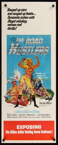 4h248 ROAD HUSTLERS insert '68 sexy art & dynamite action with illegal whiskey, women and thrills!
