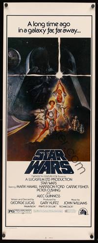 4h282 STAR WARS video insert R1982 George Lucas classic sci-fi epic, great art by Tom Jung!