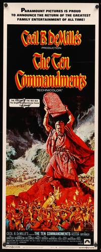 4h296 TEN COMMANDMENTS insert R72 art of Charlton Heston with tablets, Cecil B. DeMille!