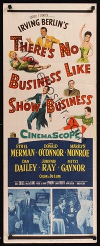 4h297 THERE'S NO BUSINESS LIKE SHOW BUSINESS insert '54 Marilyn Monroe, Ethel Merman!