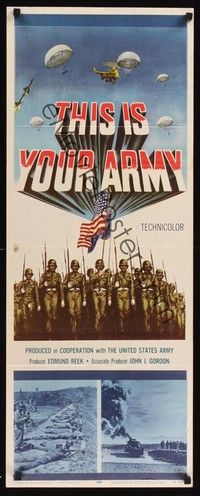 4h300 THIS IS YOUR ARMY insert '54 patriotic military image of soldiers marching in formation!