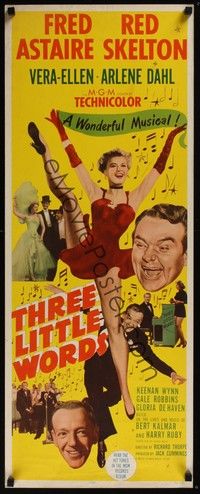 4h302 THREE LITTLE WORDS insert '50 Fred Astaire, Red Skelton & super sexy dancing Vera-Ellen!