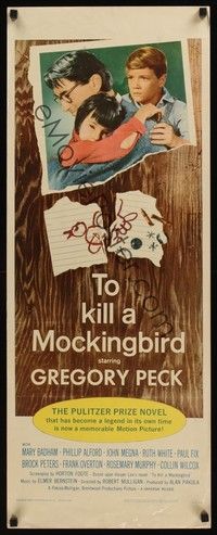 4h307 TO KILL A MOCKINGBIRD insert '62 Gregory Peck, from Harper Lee's classic novel!