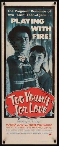 4h308 TOO YOUNG FOR LOVE insert '54 Lionello de Felice's L'Eta dell'amore, kids playing w/fire!