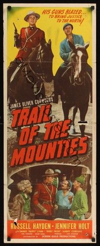 4h314 TRAIL OF THE MOUNTIES insert '47 James Oliver Curwood, Russell Hayden's guns blazed!