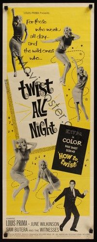 4h318 TWIST ALL NIGHT insert '62 Louis Prima, great images of sexy dancing June Wilkinson!