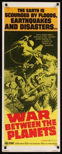 4h329 WAR BETWEEN THE PLANETS insert '71 the Earth is scourged by floods, earthquakes & disasters!