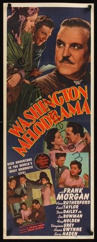 4h330 WASHINGTON MELODRAMA insert '41 Frank Morgan's adventures in the world's most dramatic city!