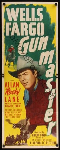 4h333 WELLS FARGO GUNMASTER insert '51 great close-up of Allan 'Rocky' Lane!