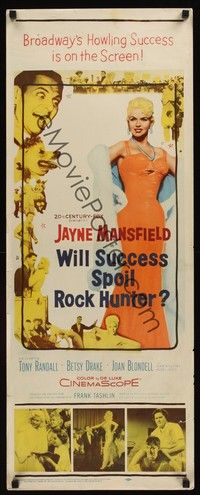 4h343 WILL SUCCESS SPOIL ROCK HUNTER insert '57 super sexy Jayne Mansfield in dress!