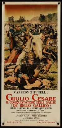 4h457 CAESAR THE CONQUEROR Italian locandina '62 different art of Cameron Mitchell as Caesar!