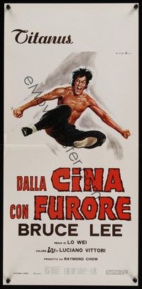 4h460 CHINESE CONNECTION Italian locandina R70s Lo Wei's Jing Wu Men, Bruce Lee, art by Ciriello!
