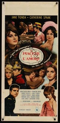 4h461 CIRCLE OF LOVE Italian locandina '65 Roger Vadim, sexy Jane Fonda, Catherine Spaak!