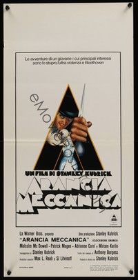 4h462 CLOCKWORK ORANGE Italian locandina R70s Kubrick classic, Castle art of Malcolm McDowell!