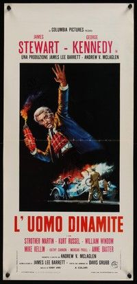 4h491 FOOLS' PARADE Italian locandina '72 cool art of James Stewart with dynamite!