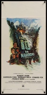 4h492 FORCE 10 FROM NAVARONE Italian locandina '78 Robert Shaw, Harrison Ford, Bysouth art!