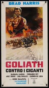4h505 GOLIATH AGAINST THE GIANTS Italian locandina R60s Brad Harris, Goliath Contro I Giganti