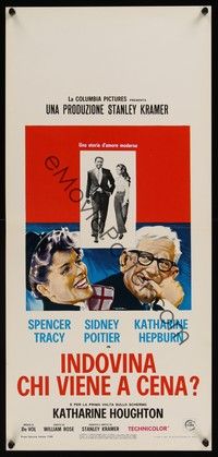 4h507 GUESS WHO'S COMING TO DINNER Italian locandina '68 Poitier, Spencer Tracy, Katharine Hepburn