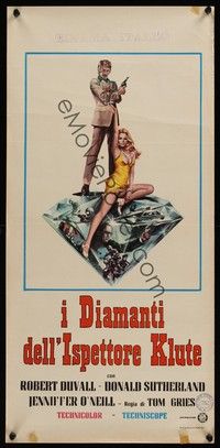 4h529 LADY ICE Italian locandina '74 art of sexy Jennifer O'Neill & Donald Sutherland on diamond!