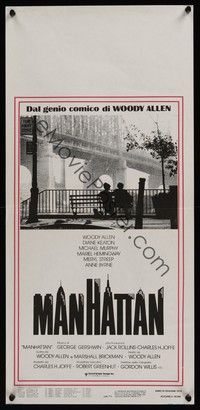 4h546 MANHATTAN Italian locandina '79 classic image of Woody Allen & Diane Keaton by bridge!