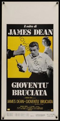 4h569 REBEL WITHOUT A CAUSE Italian locandina R70s James Dean was a bad boy from a good family!
