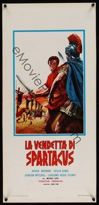 4h571 REVENGE OF SPARTACUS Italian locandina R70s La vendetta di Spartacus, Roger Browne!