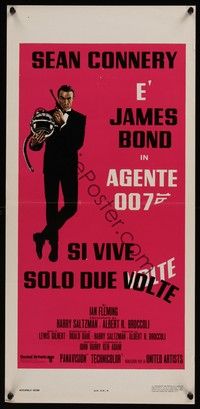 4h624 YOU ONLY LIVE TWICE Italian locandina R70s art of Sean Connery as James Bond 007!