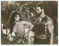 4j079 GOLIATH & THE BARBARIANS deluxe 10.5x13.5 still '59 Steve Reeves grabbing sexy Chelo Alonso!