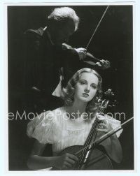 4j087 HELEN GILBERT deluxe 10x13 still '39 c/u practicing her cello between scenes by Willinger!