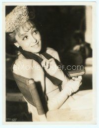 4j127 LUISE RAINER deluxe candid 10x13 still '30s sitting in director's chair & wearing cool hat!